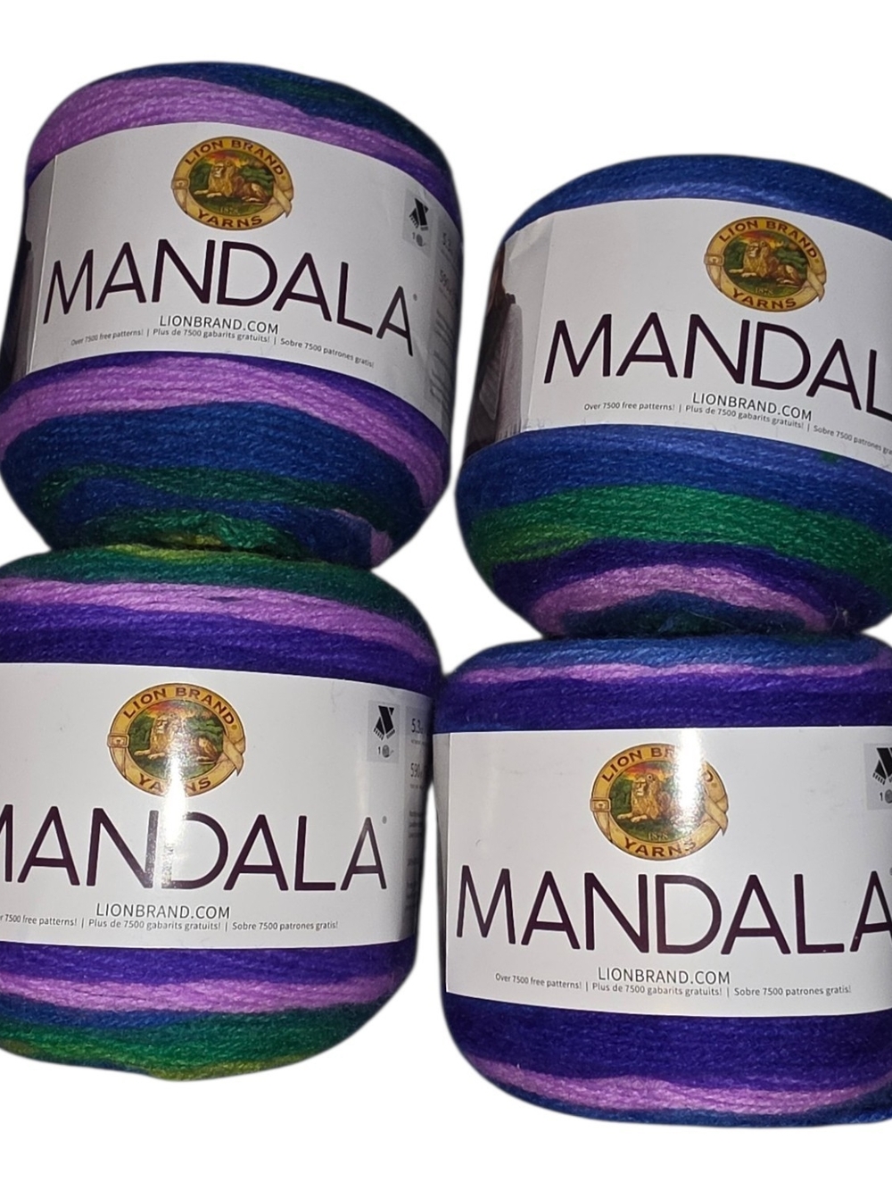 Lion Brand Mandala Peacock #226 Yarn – Lot of 4 Cakes